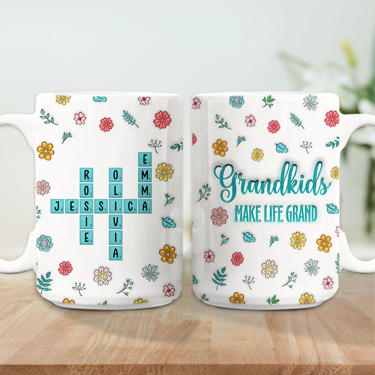 Grandkids Make Life Better - Personalized Custom 3D Inflated Effect Mug - Image 5