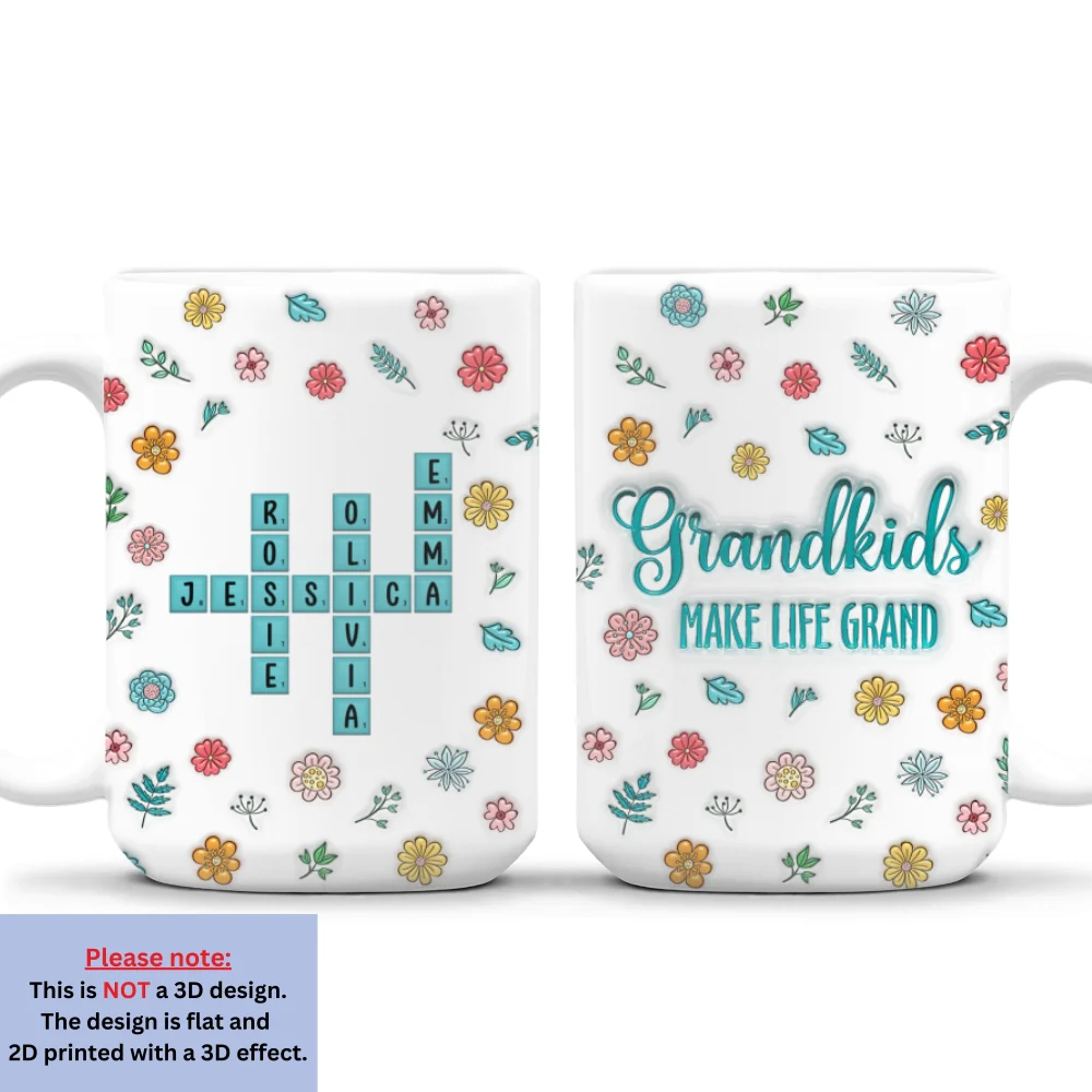 Grandkids Make Life Better - Personalized Custom 3D Inflated Effect Mug - Image 8
