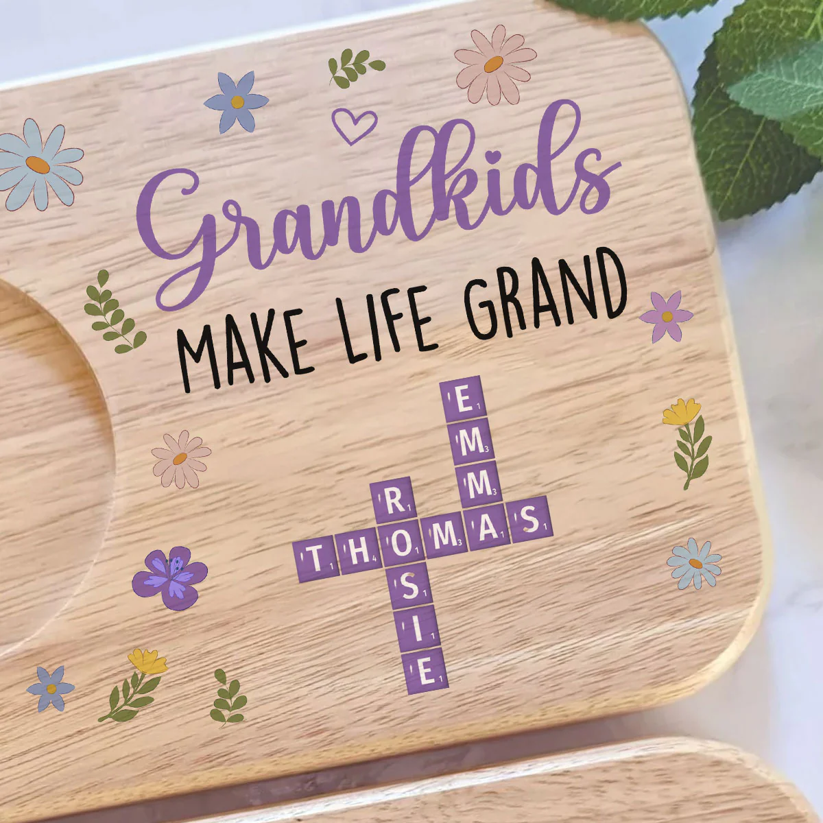 Grandkids Make Life Grand Crossword Puzzle - Personalized Custom Wooden Treat Board - Image 4