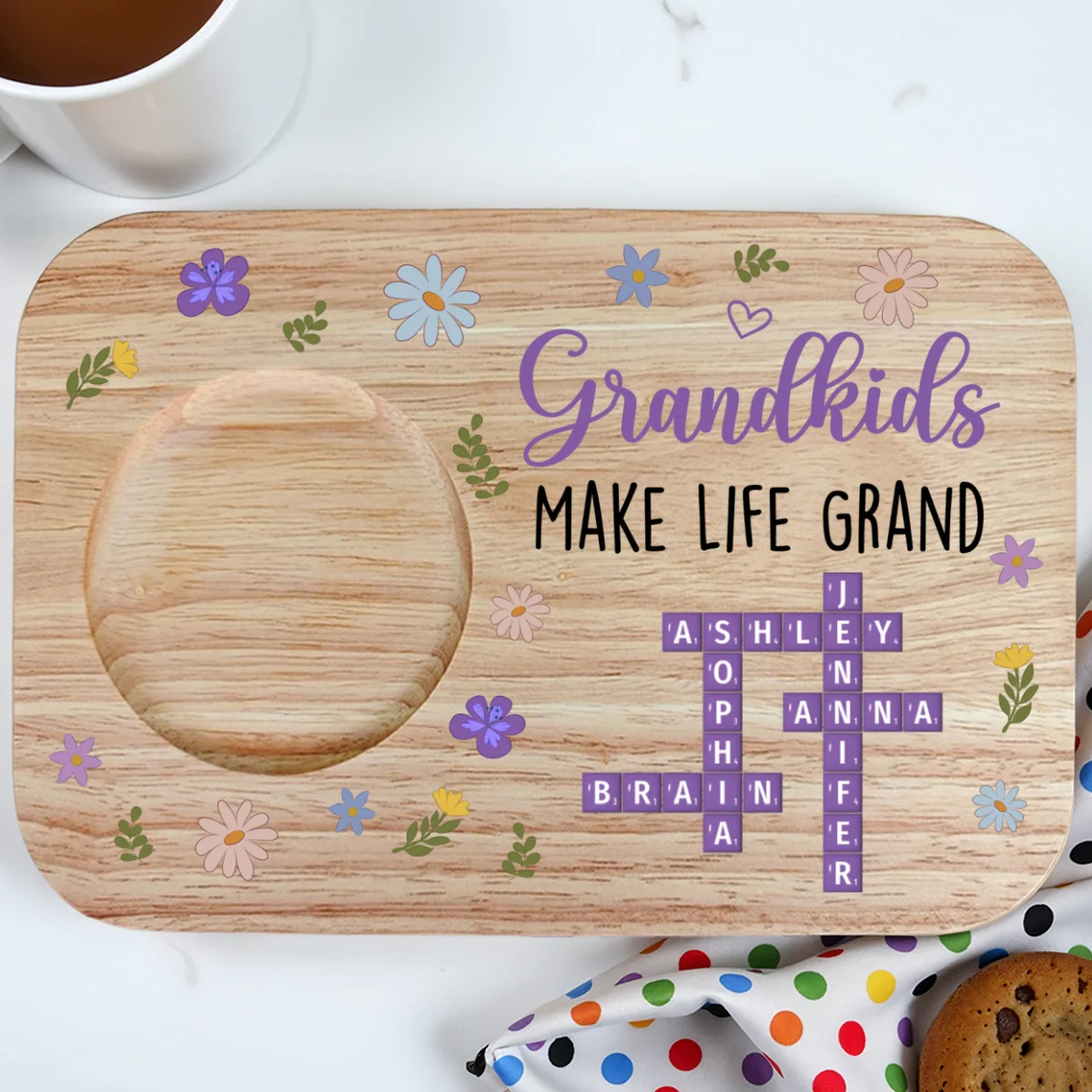 Grandkids Make Life Grand Crossword Puzzle - Personalized Custom Wooden Treat Board - Image 8