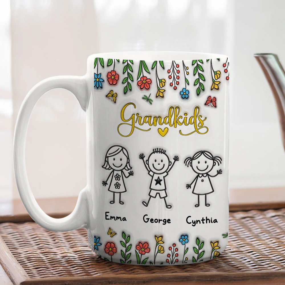 Grandkids Make Life Grand - Personalized Custom 3D Inflated Effect Mug - Image 6