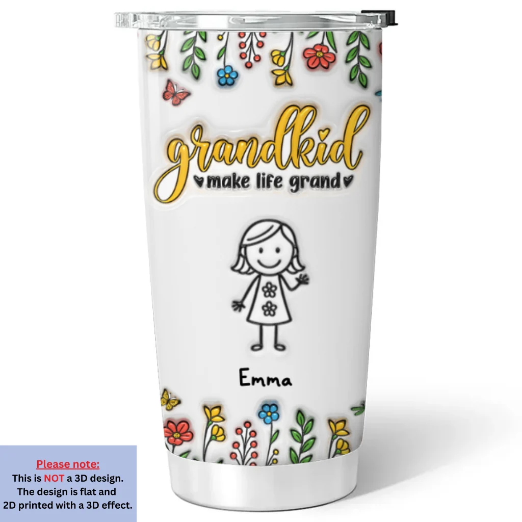 Grandkids Make Life Grand - Personalized Custom 3D Inflated Effect Tumbler - Image 6