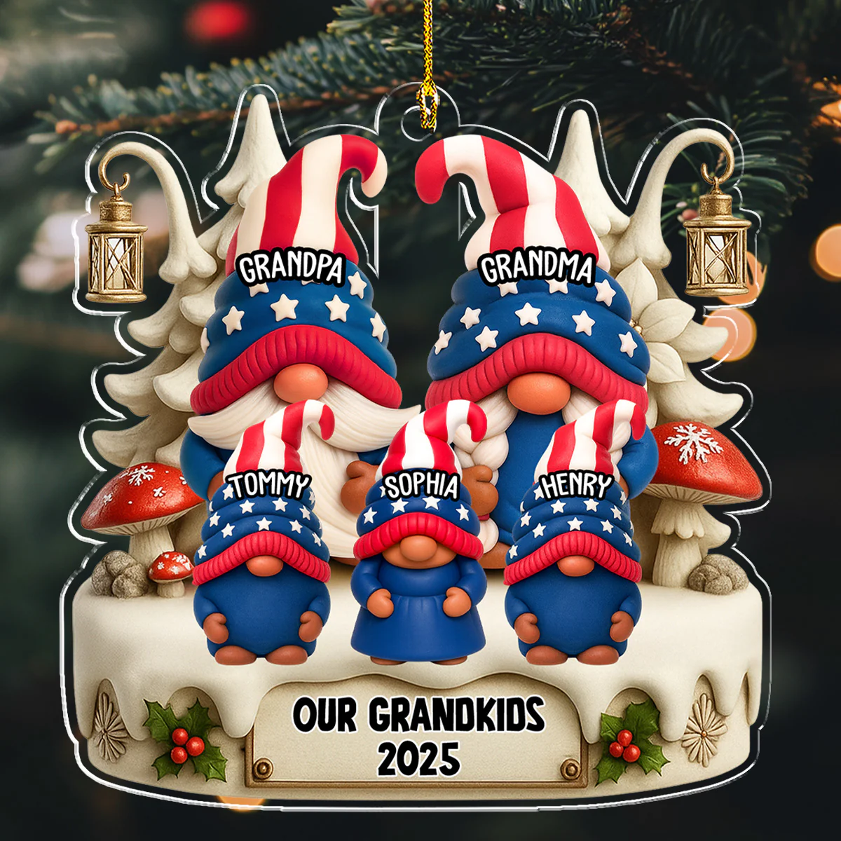 Grandkids Make Life Grand - Personalized Custom Acrylic Ornament - Image 2