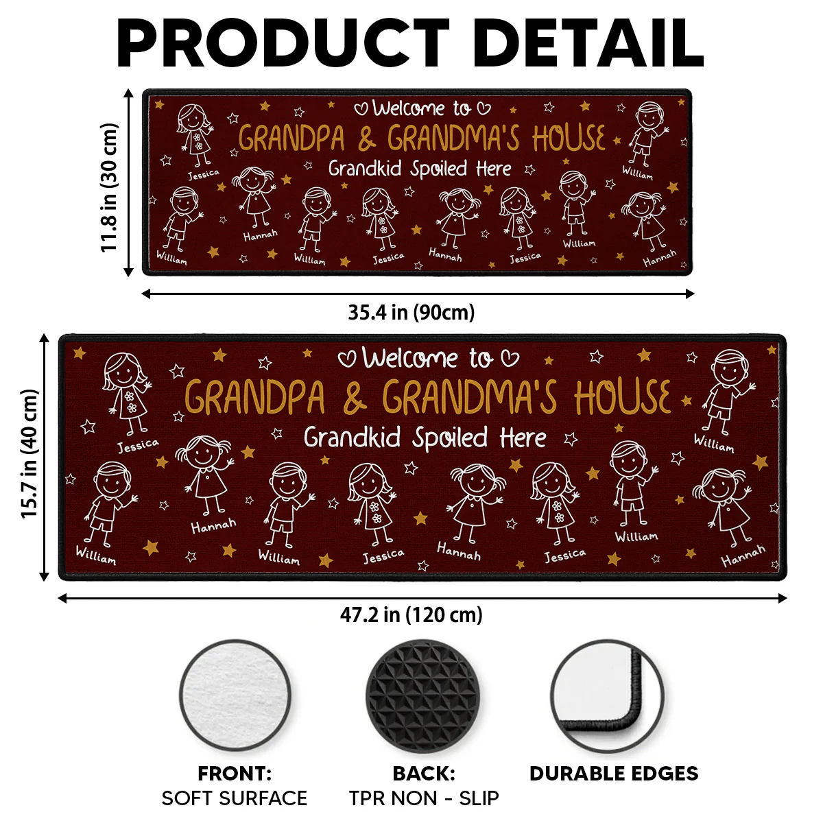 Grandkids Make Life Grand - Personalized Custom Runner Rug - Image 8