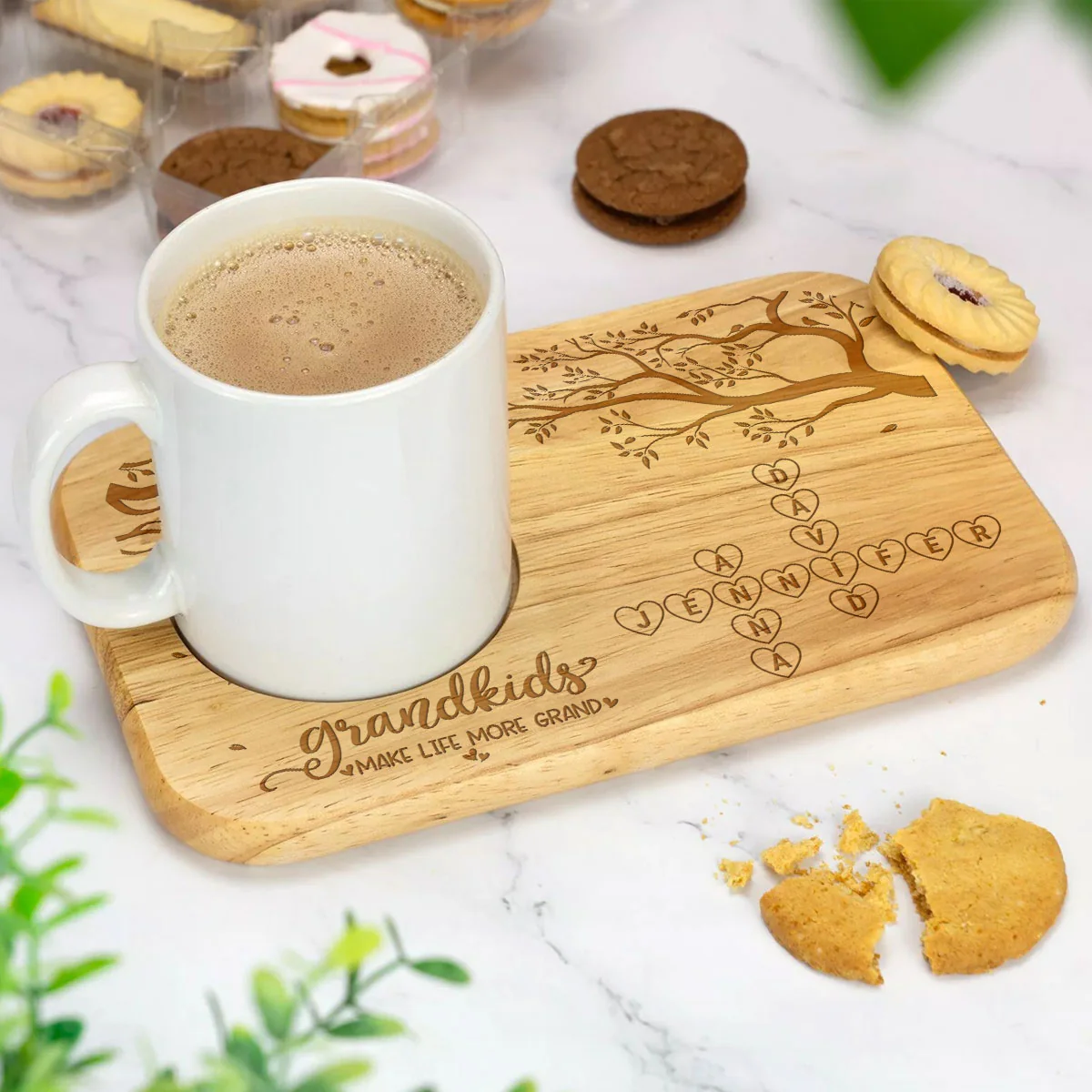 Grandkids Make Life GrandYou - Personalized Custom Wooden Treat Board - Image 2