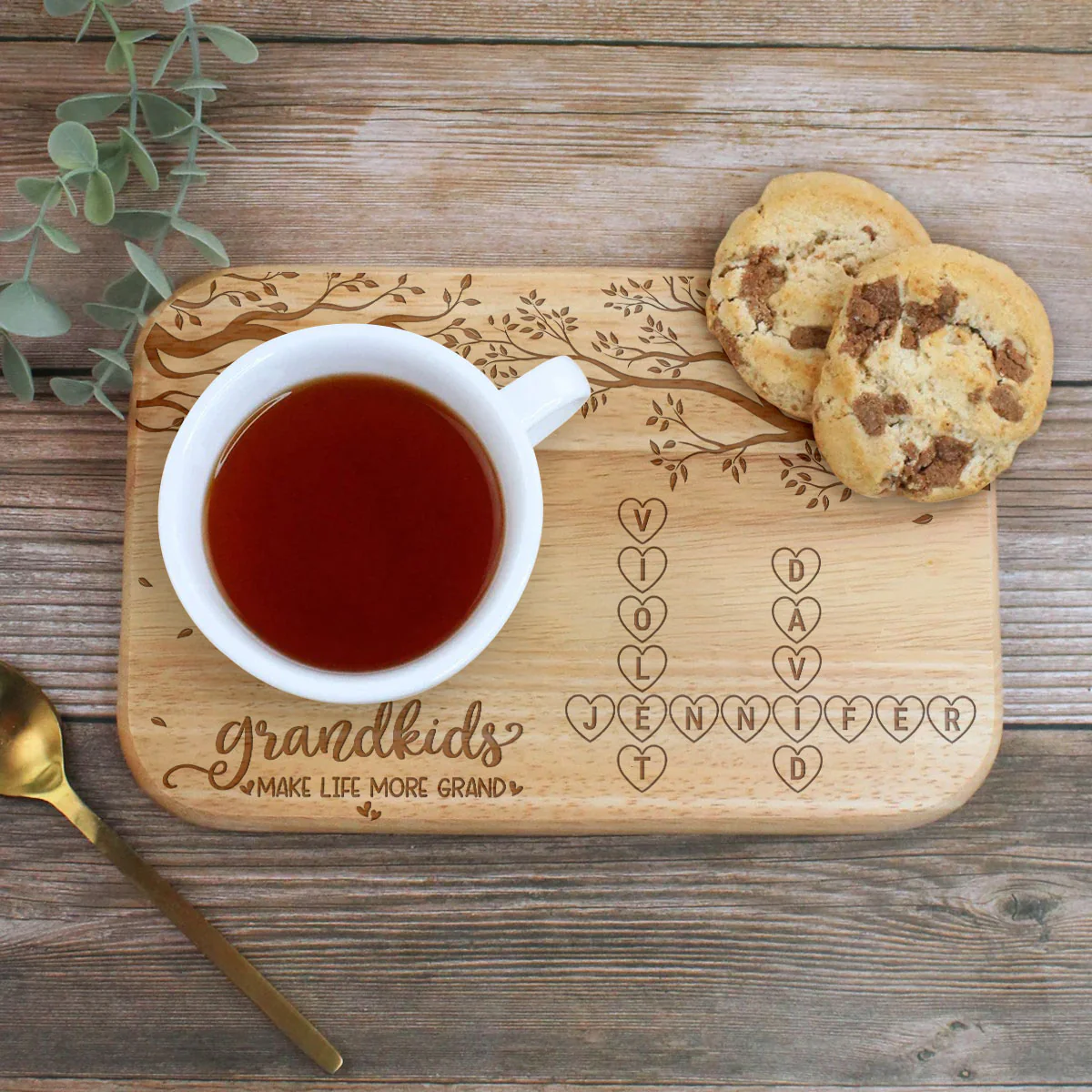 Grandkids Make Life GrandYou - Personalized Custom Wooden Treat Board - Image 5