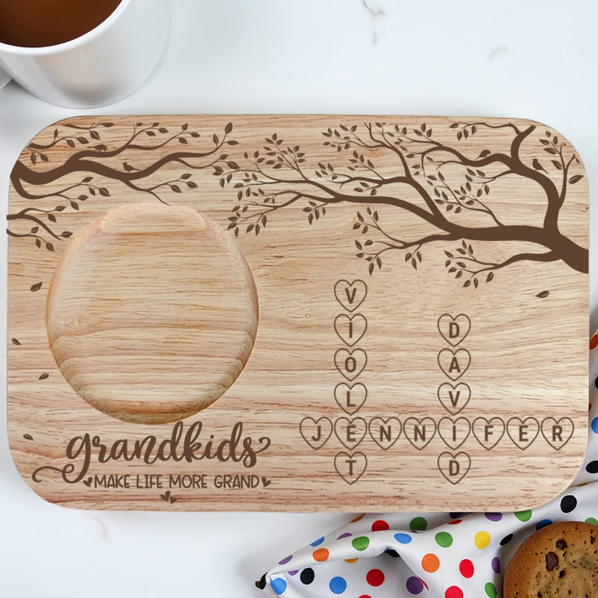 Grandkids Make Life GrandYou - Personalized Custom Wooden Treat Board - Image 8