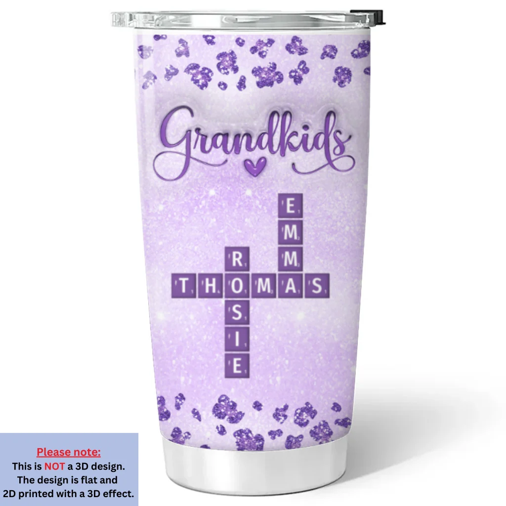 Grandkids Make Life More Grand Crossword - Personalized Custom 3D Inflated Effect Tumbler - Image 5