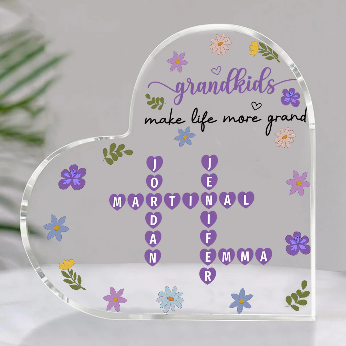 Grandkids Make Life More Grand Crossword - Personalized Custom Acrylic Plaque