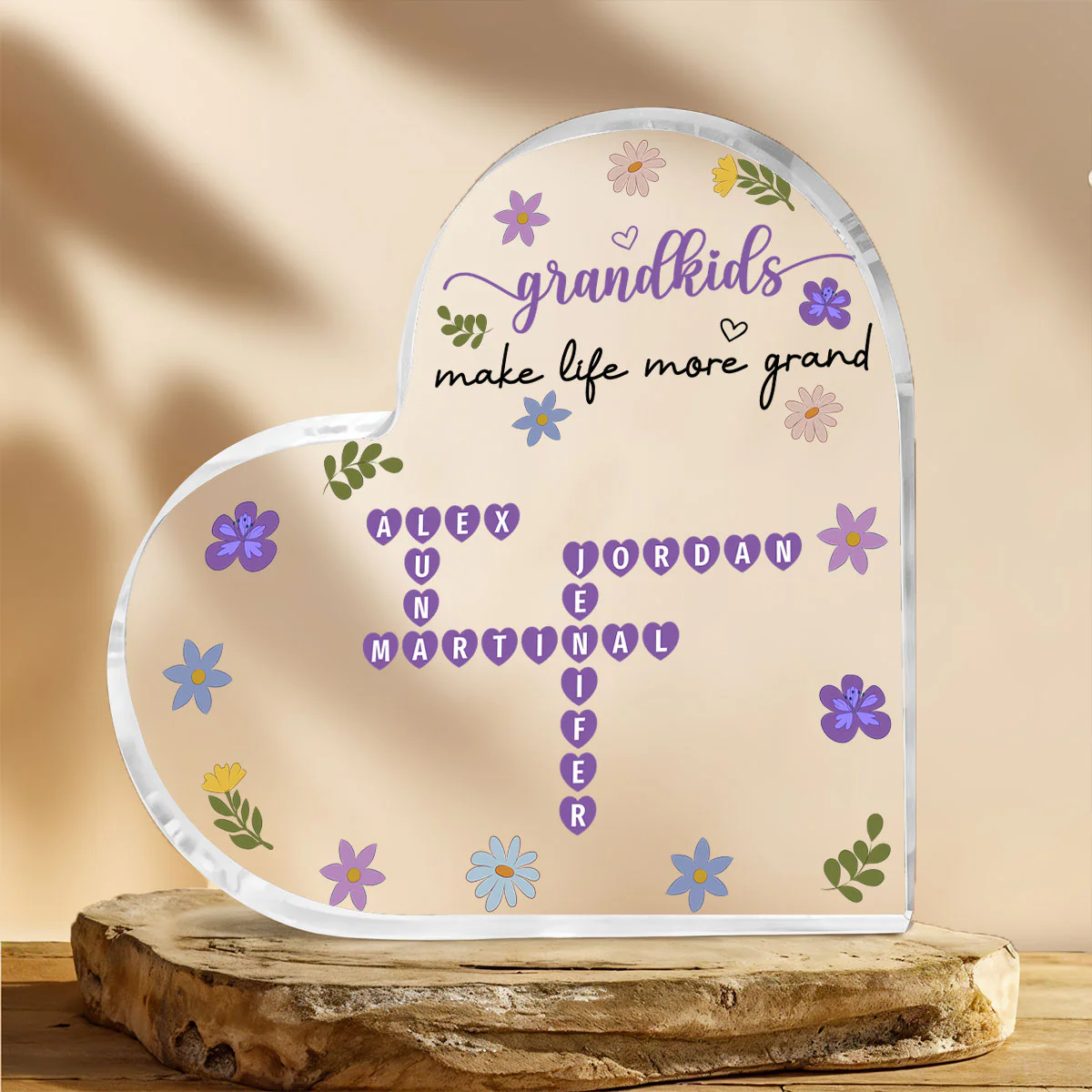 Grandkids Make Life More Grand Crossword - Personalized Custom Acrylic Plaque - Image 3