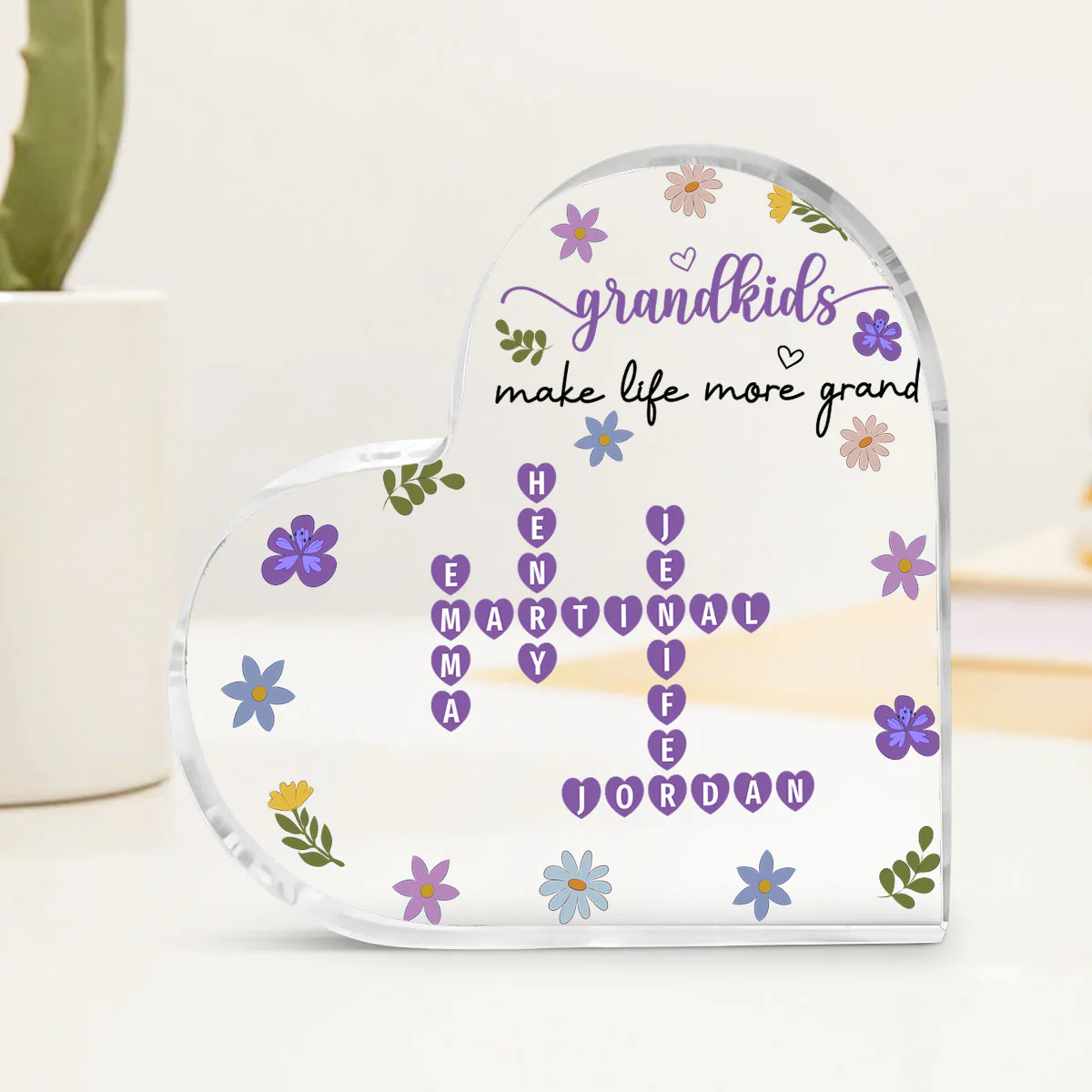 Grandkids Make Life More Grand Crossword - Personalized Custom Acrylic Plaque - Image 4