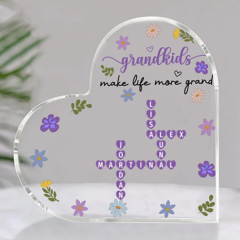 Grandkids Make Life More Grand Crossword - Personalized Custom Acrylic Plaque - Image 5