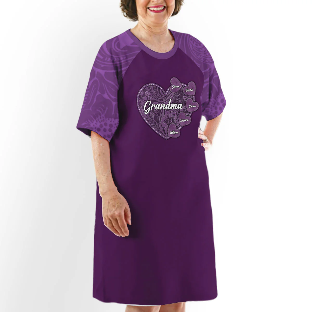 Grandkids Make Life More Grand - Personalized Custom 3/4 Sleeve Dress - Image 2