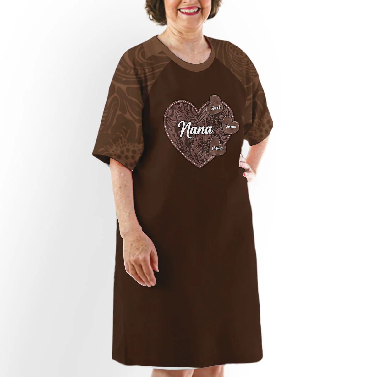 Grandkids Make Life More Grand - Personalized Custom 3/4 Sleeve Dress - Image 3