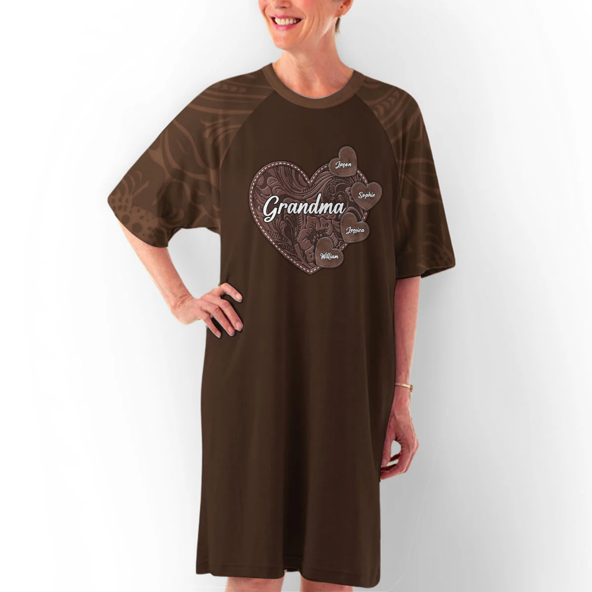 Grandkids Make Life More Grand - Personalized Custom 3/4 Sleeve Dress - Image 5