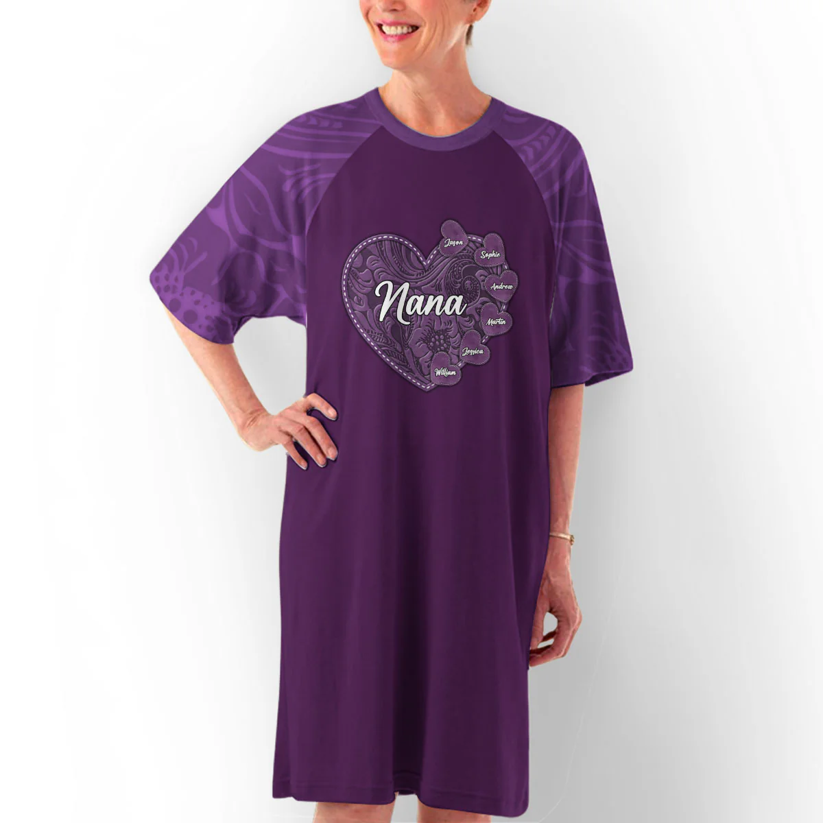 Grandkids Make Life More Grand - Personalized Custom 3/4 Sleeve Dress - Image 6