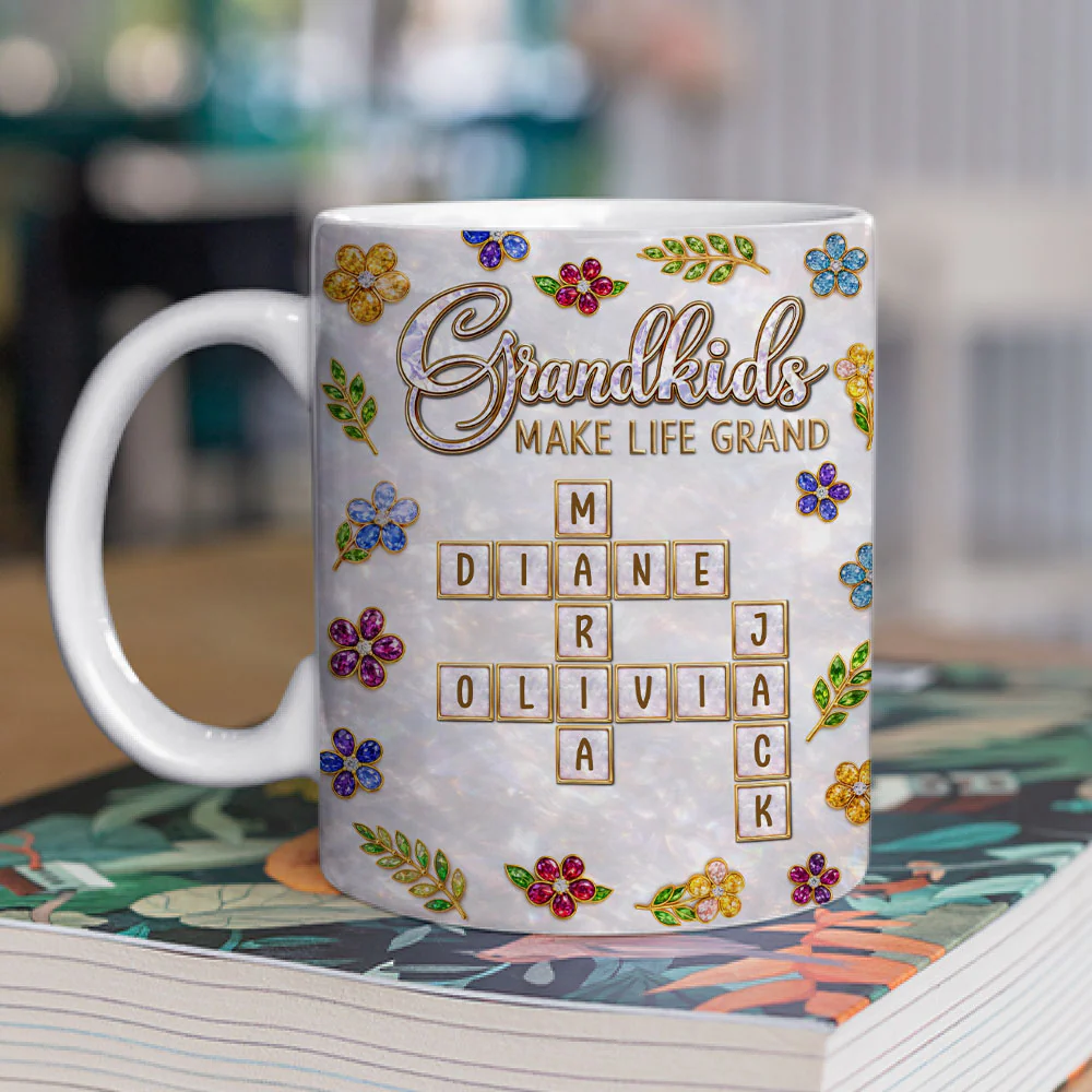 Grandkids Make Life More Grand - Personalized Custom 3D Inflated Effect Mug - Image 3