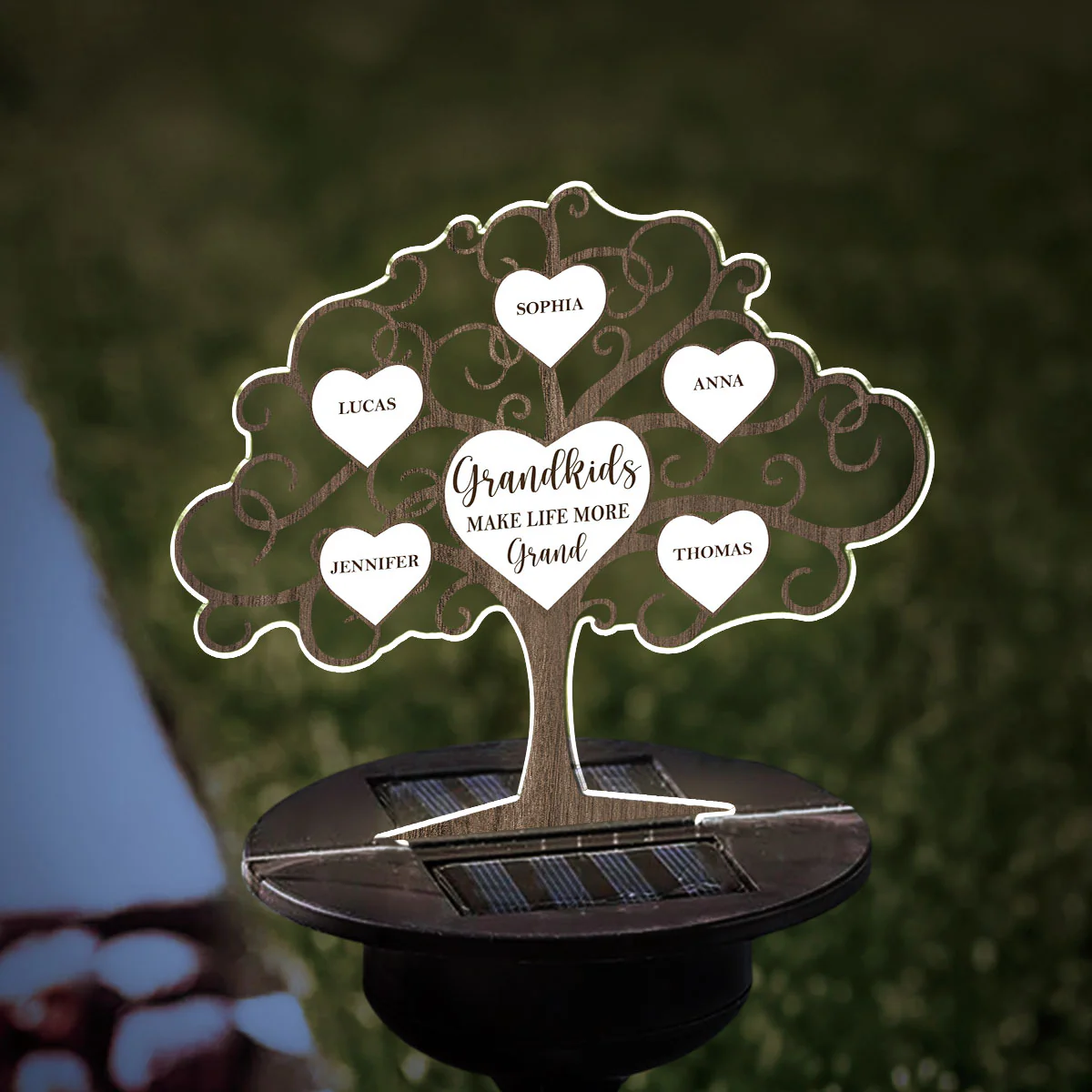 Grandkids Make Life More Grand - Personalized Custom Solar Light - Image 2