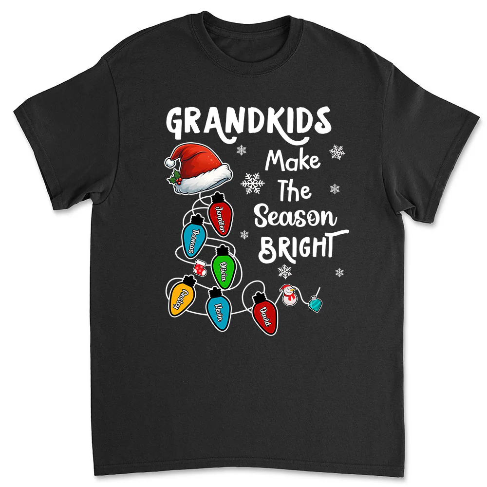 Grandkids Make The Season Bright - Personalized Custom Shirt