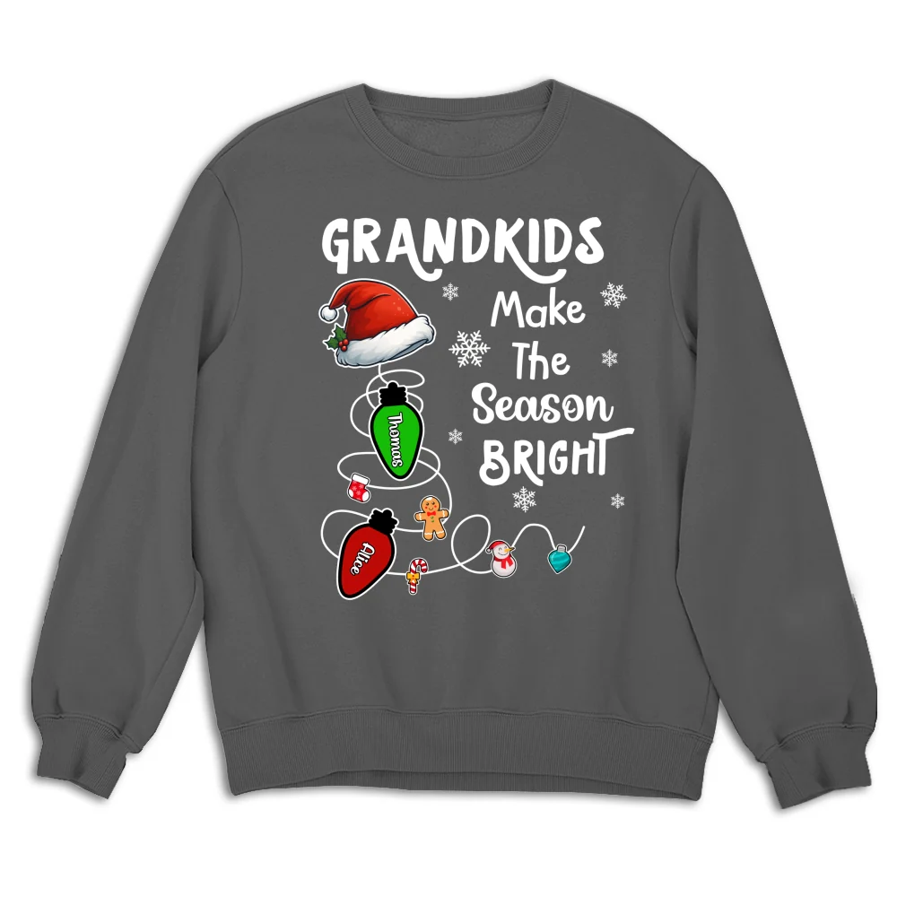 Grandkids Make The Season Bright - Personalized Custom Shirt - Image 14