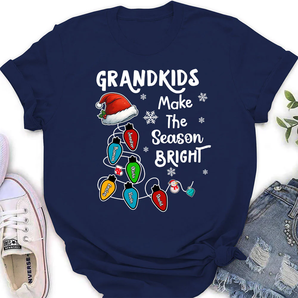 Grandkids Make The Season Bright - Personalized Custom Shirt - Image 3