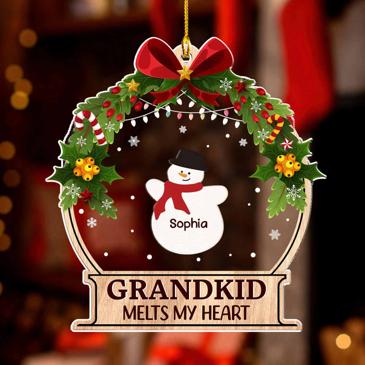 Grandkids Melt My Heart - Personalized Custom Acrylic Ornament - Image 3