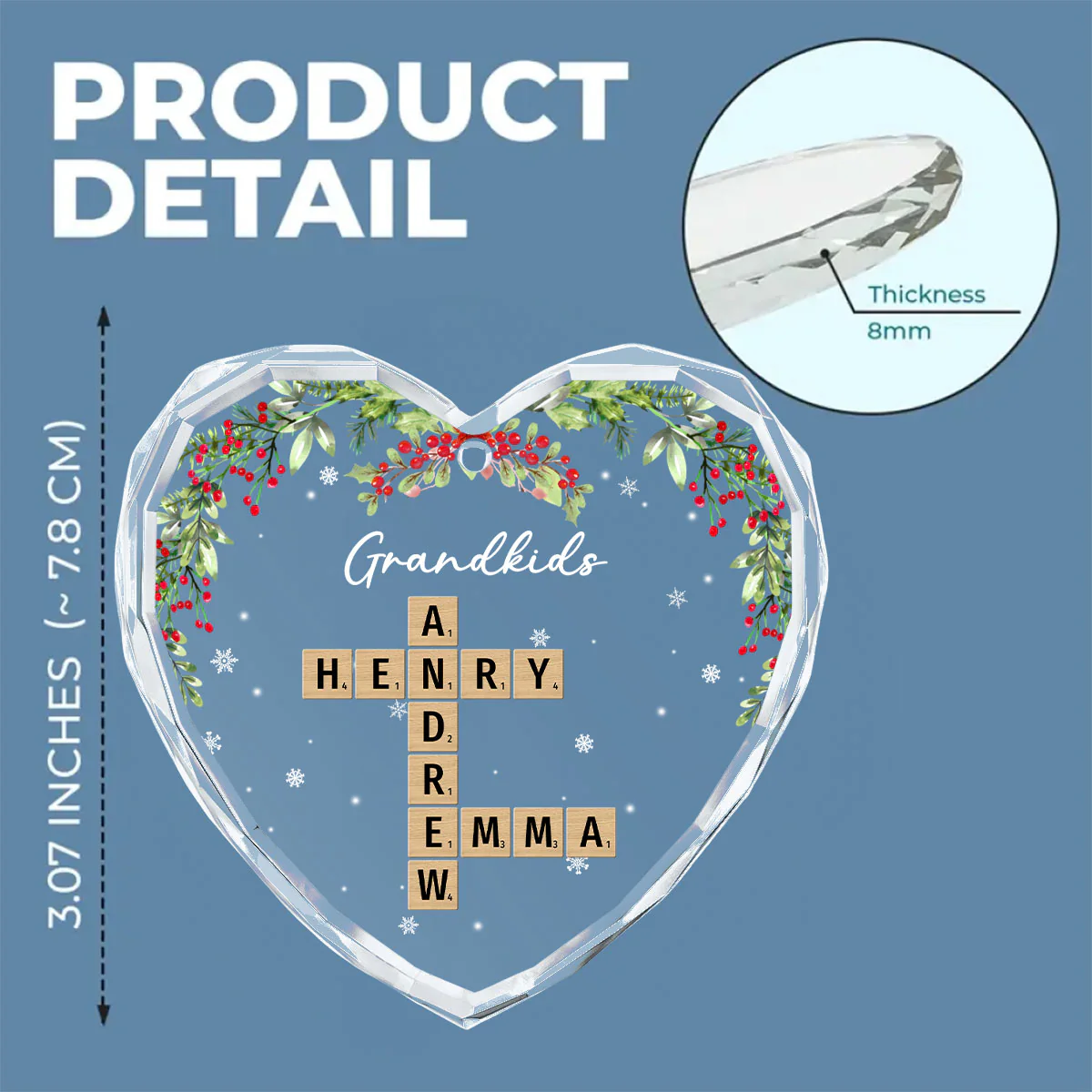 Your Love Melts My Heart  - Personalized Custom Glass Ornament - Image 6