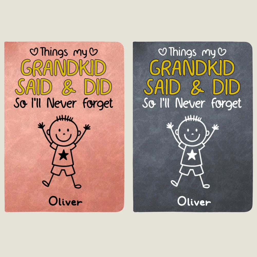 Grandkids Said And Did - Personalized Custom Leather Journal - Image 10