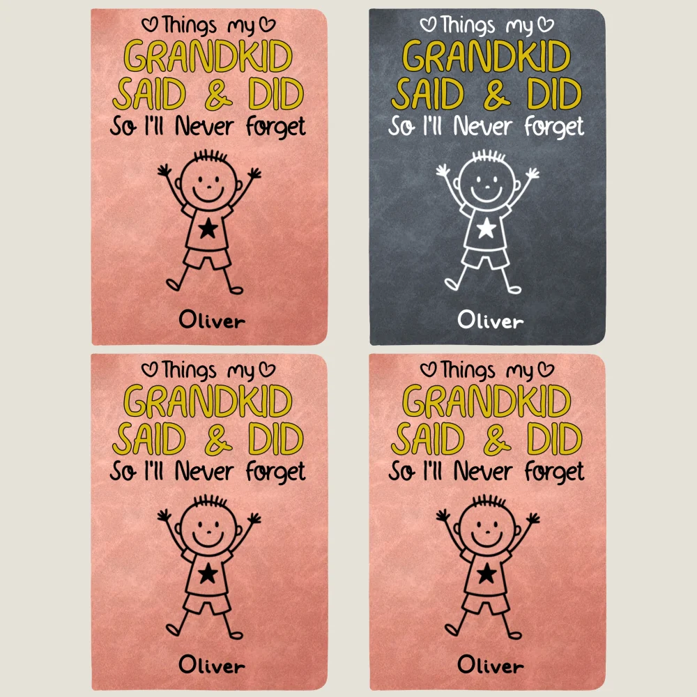 Grandkids Said And Did - Personalized Custom Leather Journal - Image 12