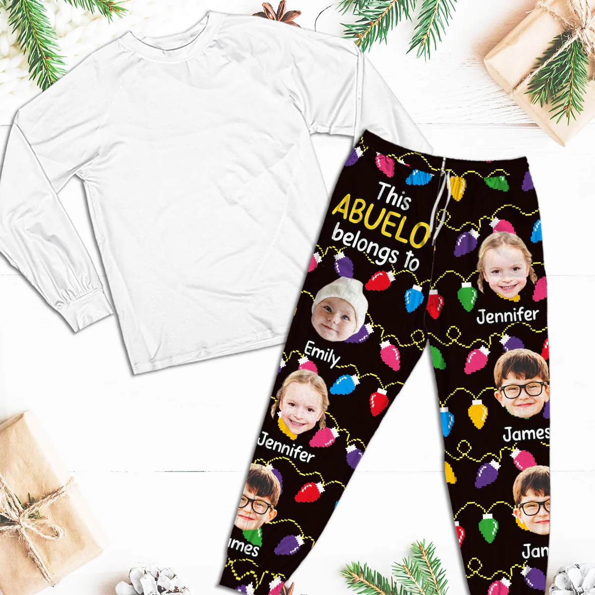 Grandkids Silly Xmas - Personalized Custom Pajama Pants - Image 3
