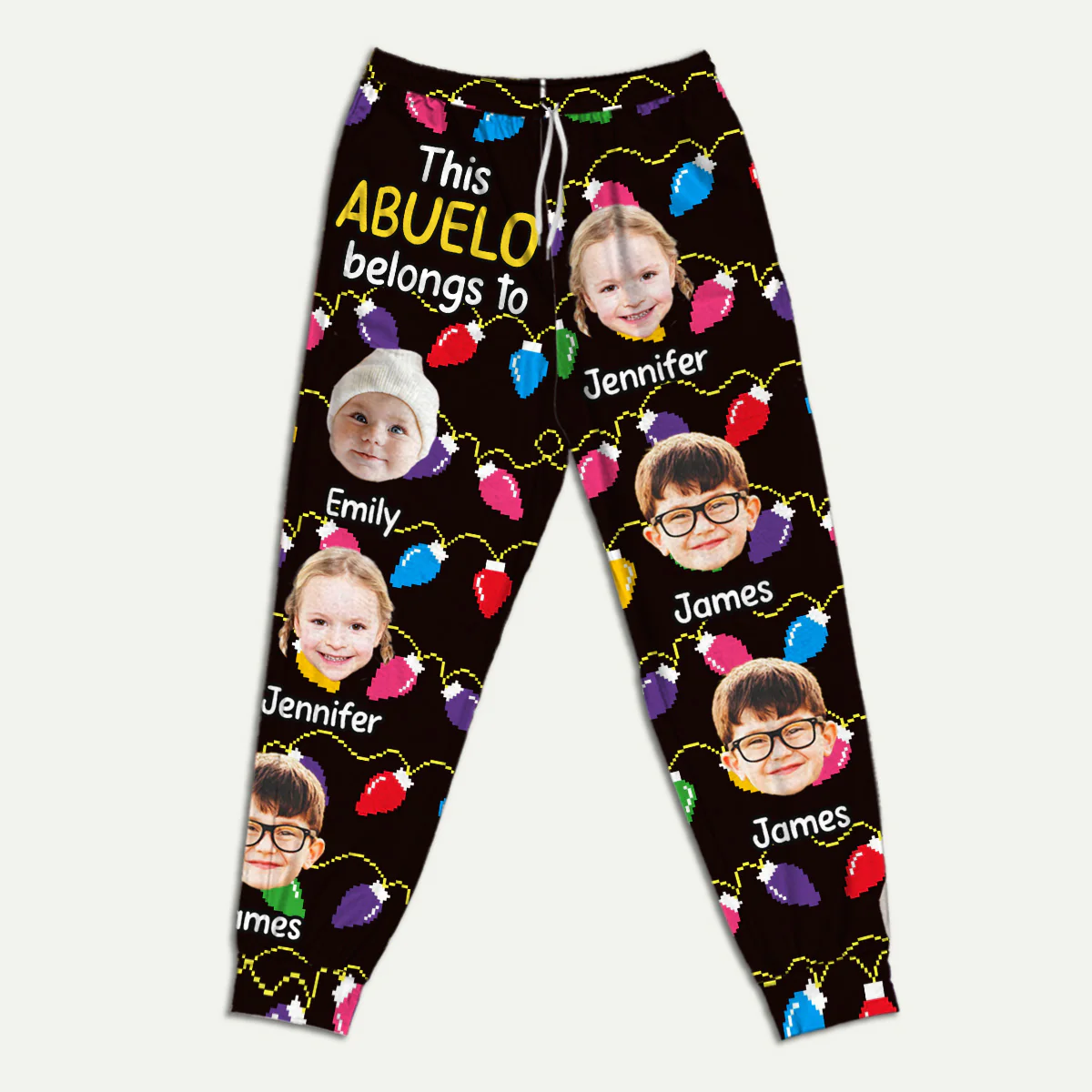 Grandkids Silly Xmas - Personalized Custom Pajama Pants - Image 4