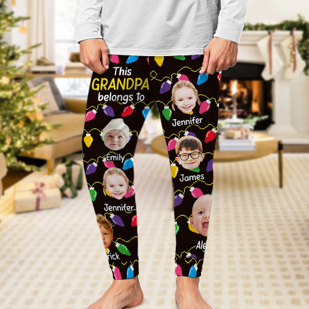 Grandkids Silly Xmas - Personalized Custom Pajama Pants - Image 5