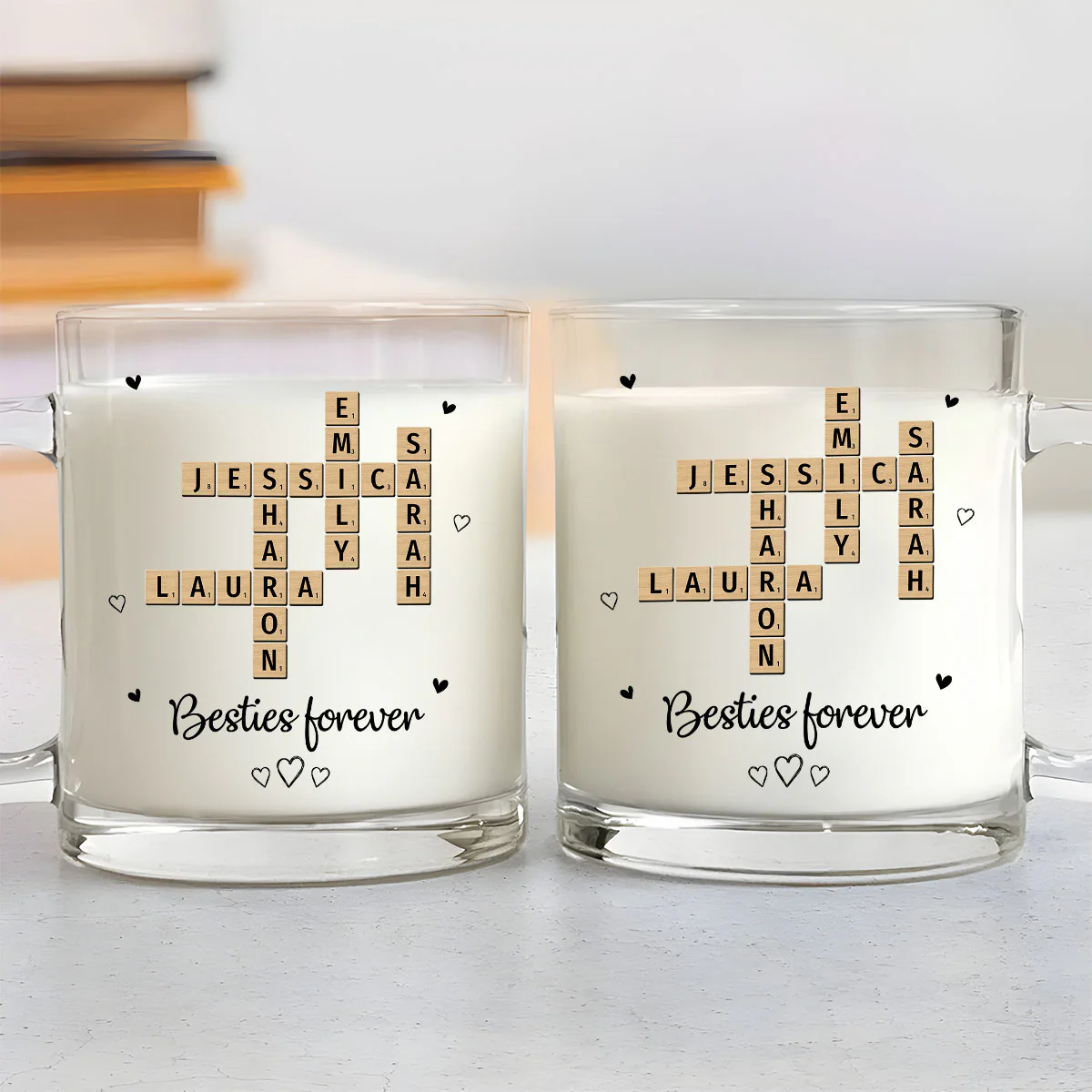 Grandkids Sisters Besties Coworkers Crossword Puzzle - Personalized Custom Glass Mug - Image 3
