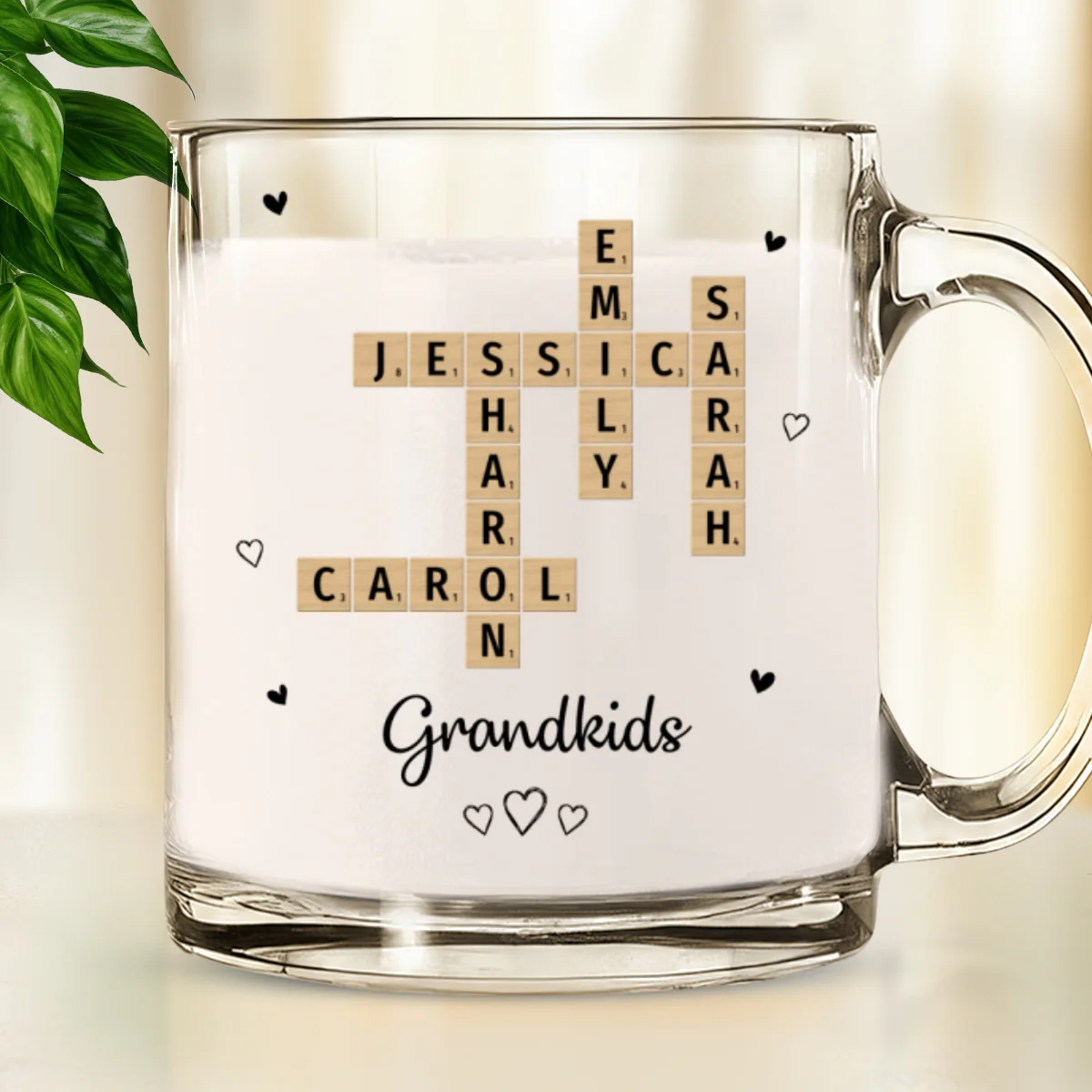 Grandkids Sisters Besties Coworkers Crossword Puzzle - Personalized Custom Glass Mug - Image 6