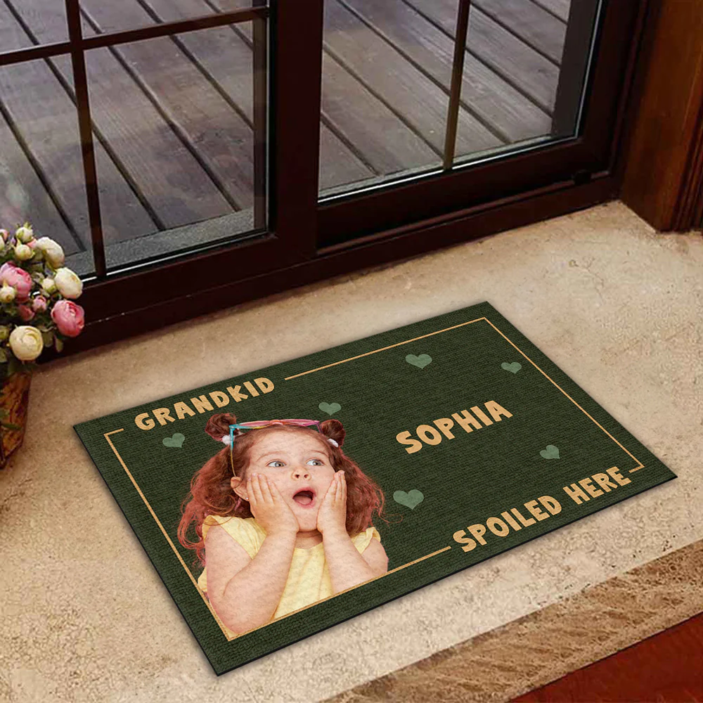 Grandkids Spoiled Here Custom Photo - Personalized Custom Doormat - Image 4