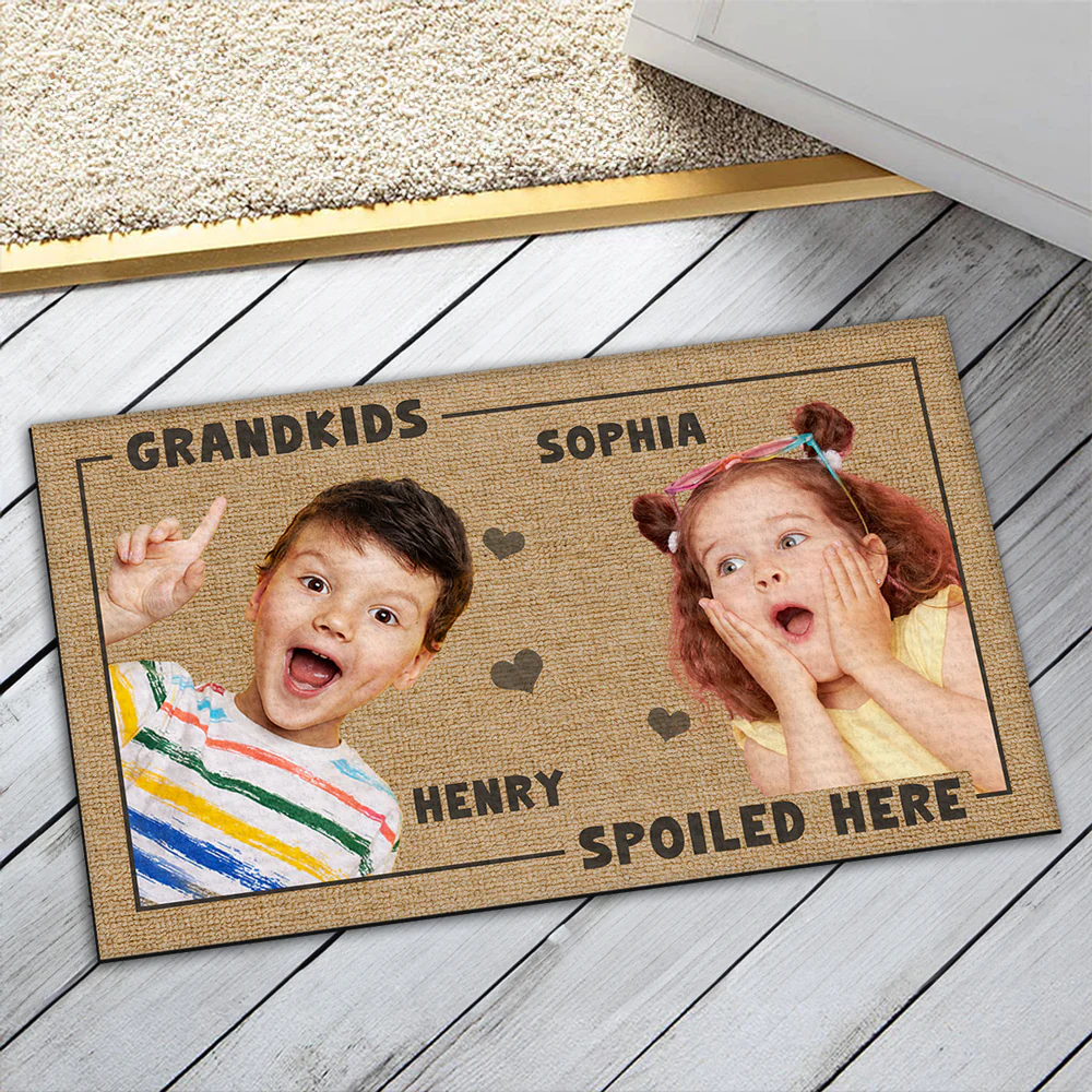 Grandkids Spoiled Here Custom Photo - Personalized Custom Doormat - Image 5