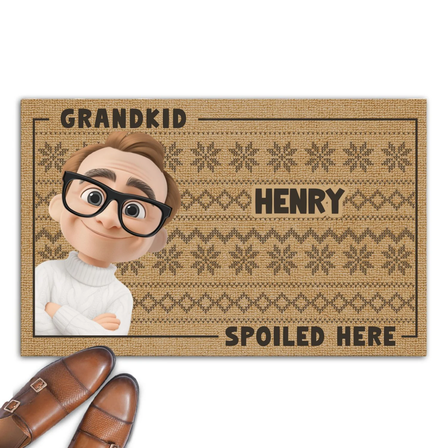 Grandkids Spoiled Here Merry Christmas  - Personalized Custom Doormat - Image 7
