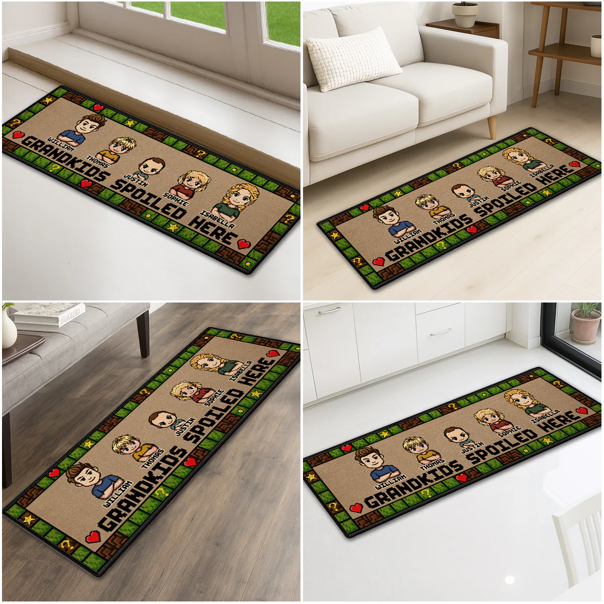 Grandkids Spoiled Here - Personalized Custom Runner Rug - Image 2
