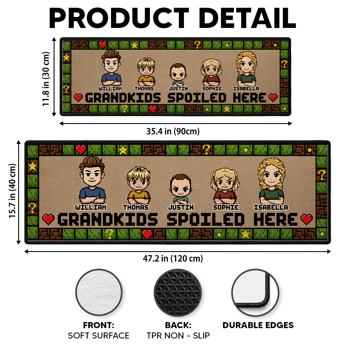Grandkids Spoiled Here - Personalized Custom Runner Rug - Image 4