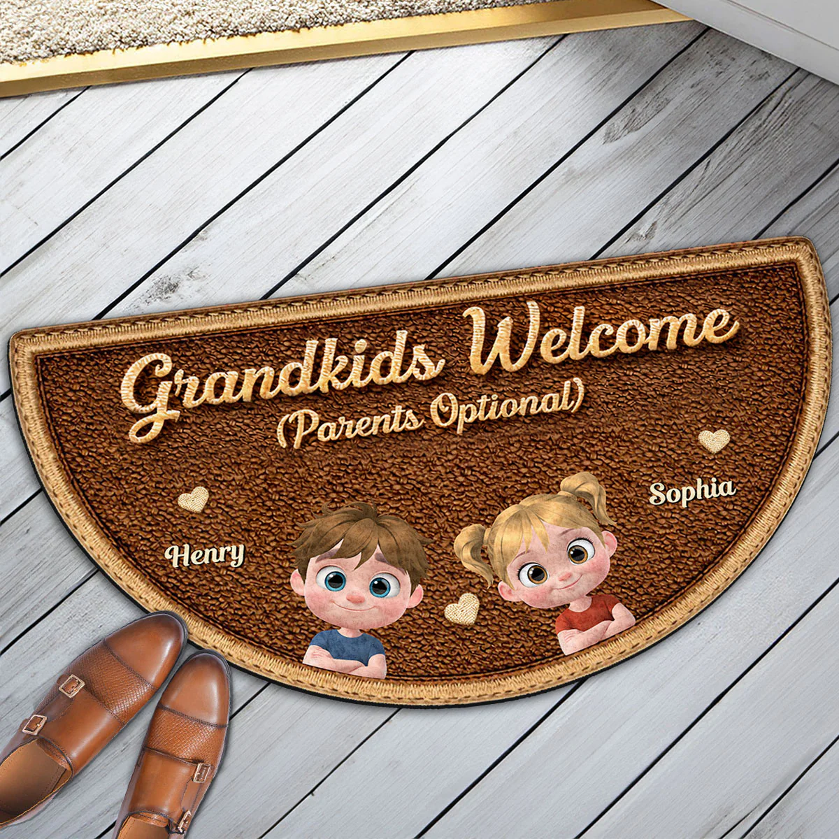 Grandkids Welcome - Personalized Custom Doormat - Image 2