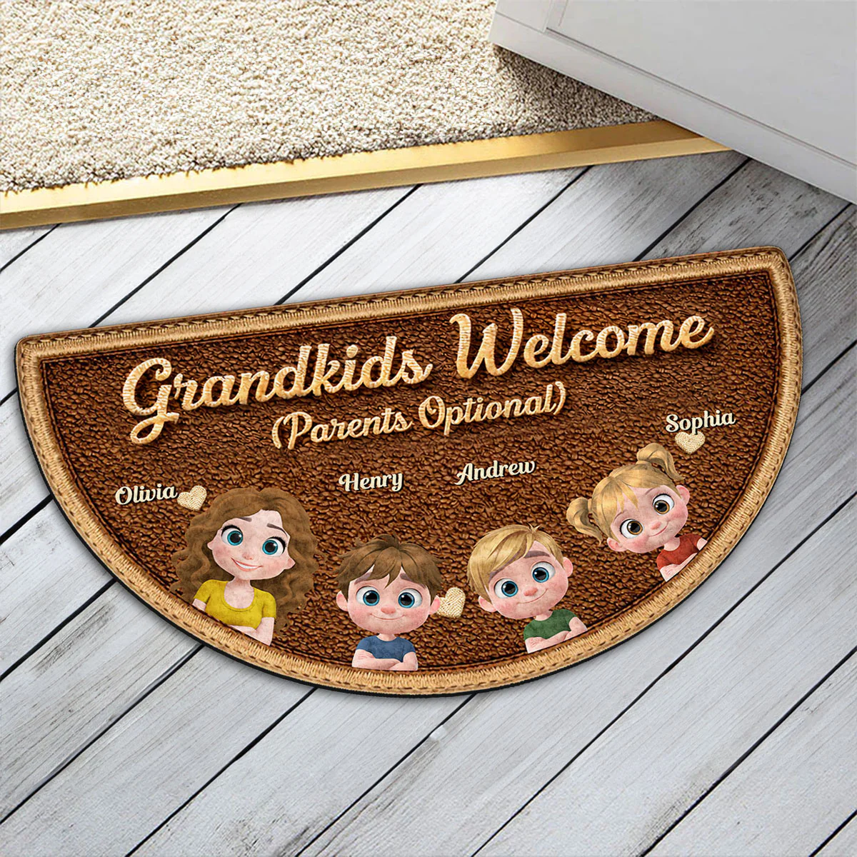 Grandkids Welcome - Personalized Custom Doormat - Image 5