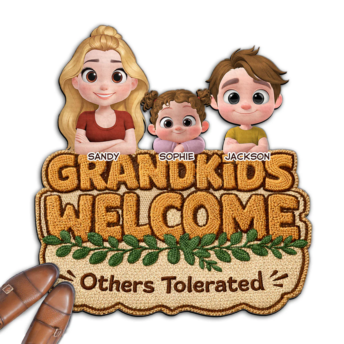 Grandkids Welcome Version 2 - Personalized Custom Doormat