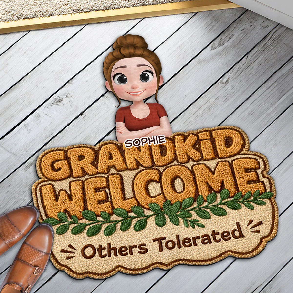 Grandkids Welcome Version 2 - Personalized Custom Doormat - Image 4