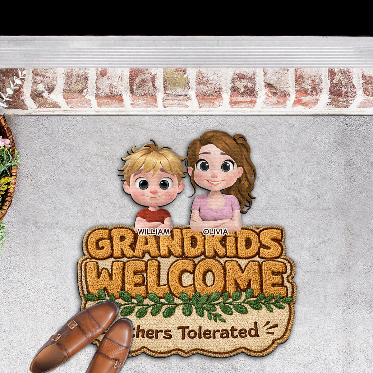 Grandkids Welcome Version 2 - Personalized Custom Doormat - Image 5