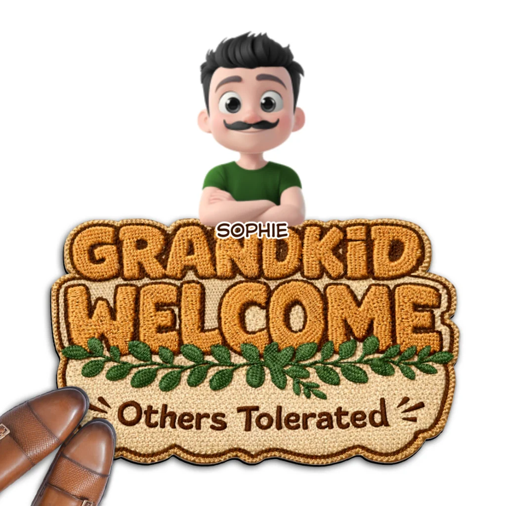 Grandkids Welcome Version 2 - Personalized Custom Doormat - Image 8