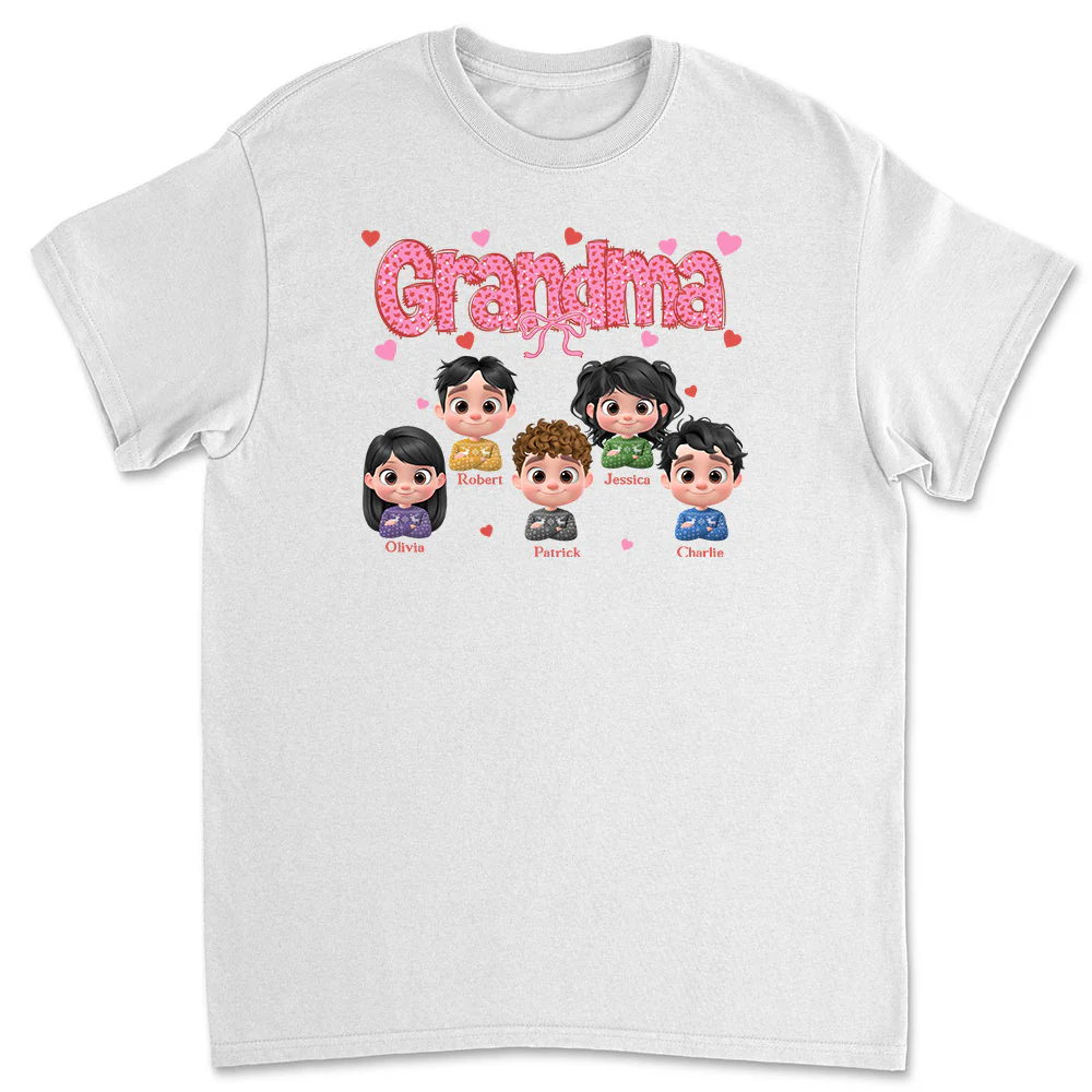 Grandma And Grandbabies Holiday - Personalized Custom Shirt