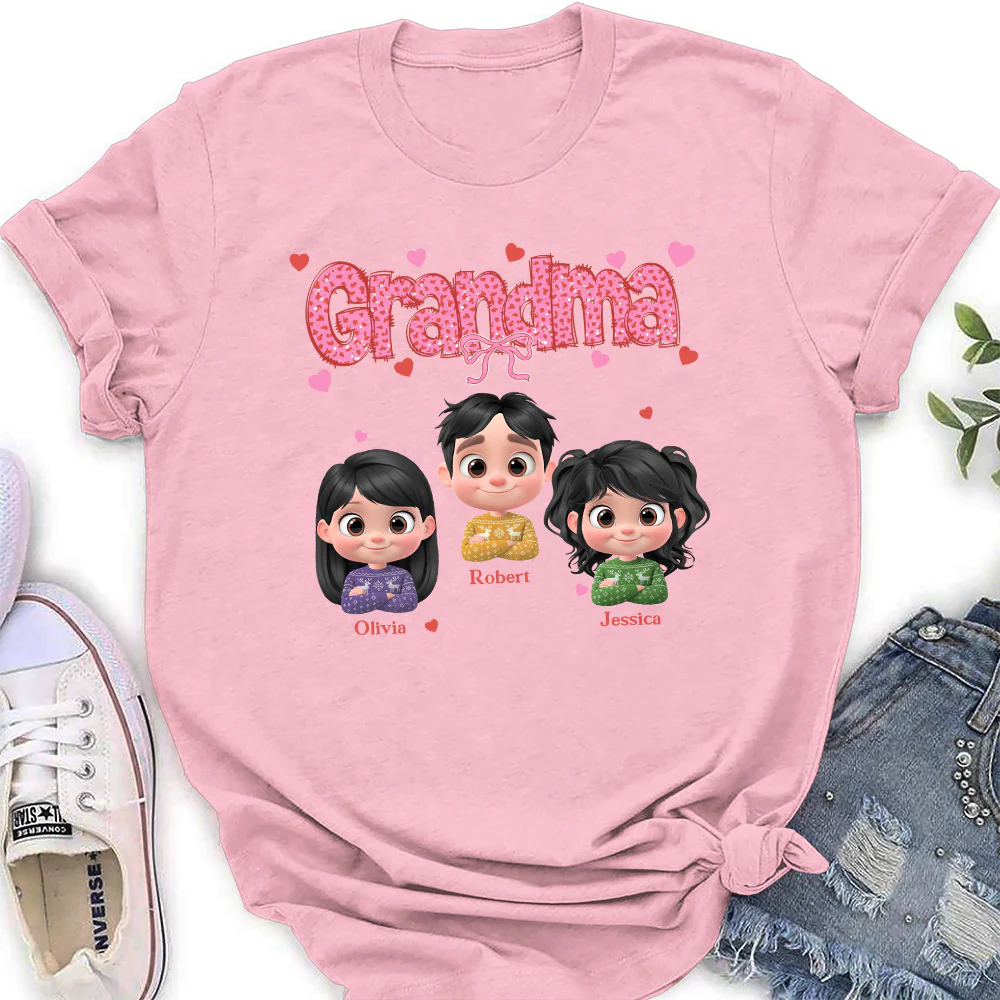 Grandma And Grandbabies Holiday - Personalized Custom Shirt - Image 3