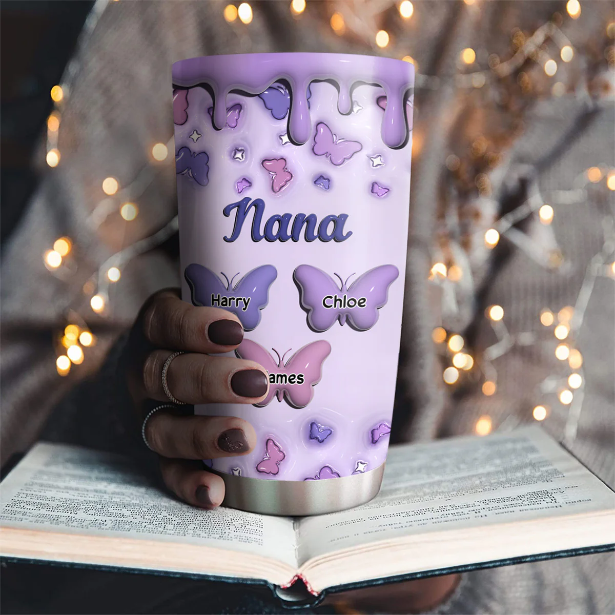 Grandma And Grandkid - Personalized Custom 3D Inflated Effect Tumbler - Image 2