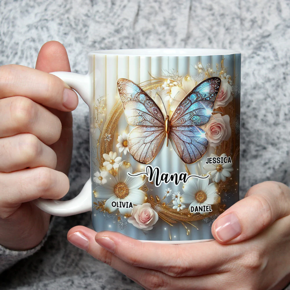 Grandma And Grandkids Beautiful - Personalized Custom 3D Effect Coffee Mug - Image 2