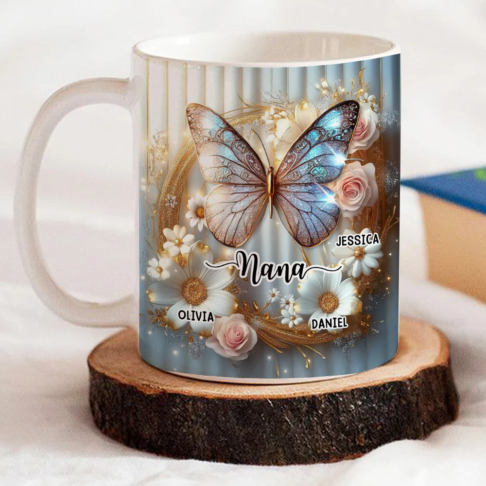 Grandma And Grandkids Beautiful - Personalized Custom 3D Effect Coffee Mug - Image 3